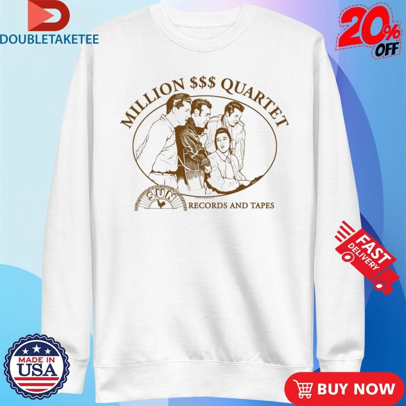 Official Sun Records Million Dollar Quartet Records And Tapes Shirts