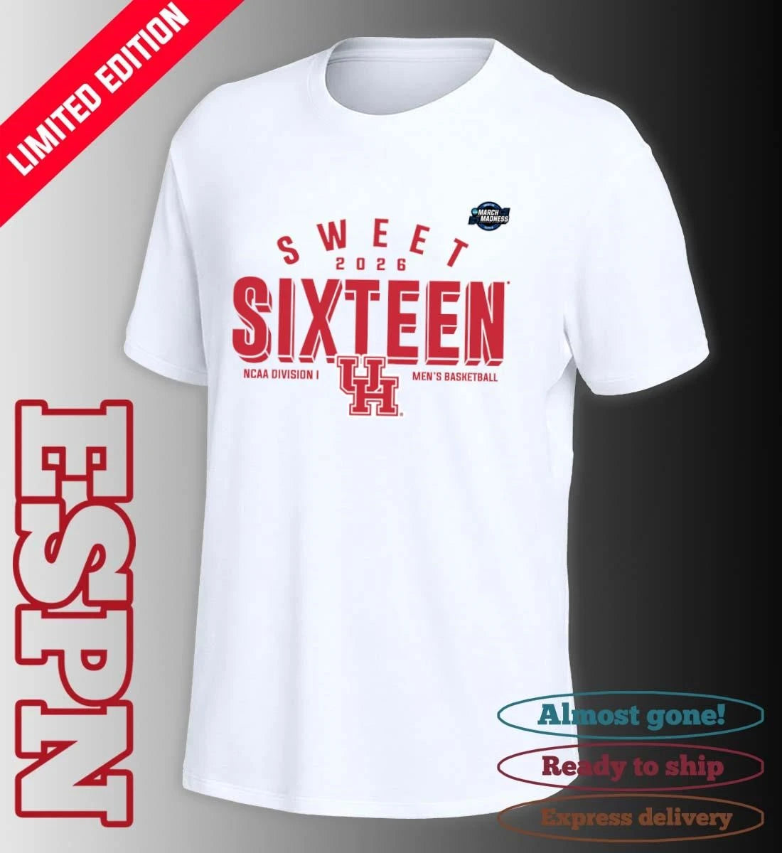 Official Sweet 16 Houston Cougars 2026 NCAA Men’s Basketball T-Shirt