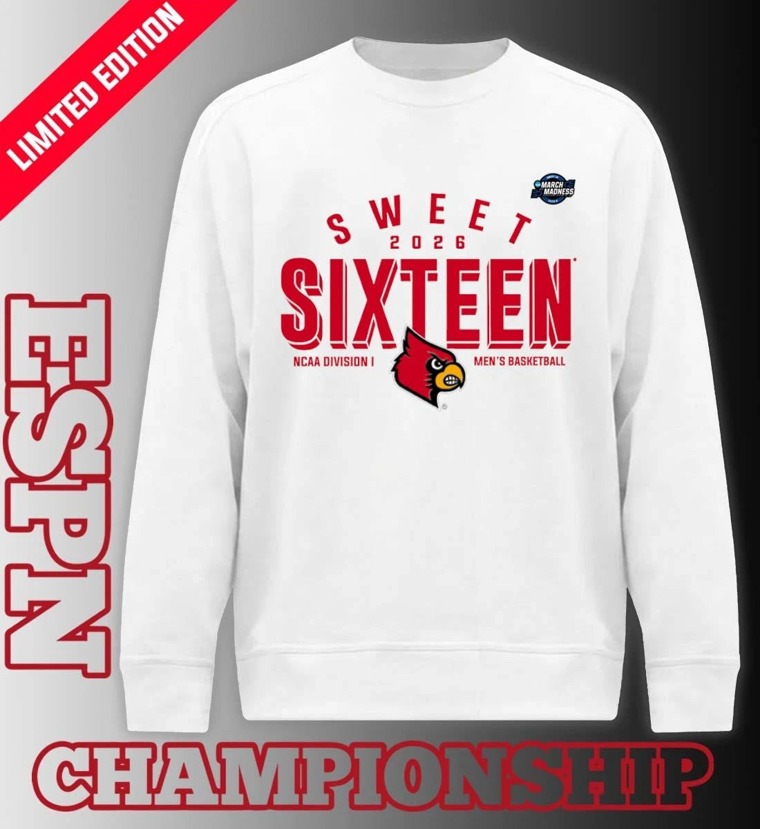 Official Sweet 16 Louisville Cardinals 2026 NCAA Men’s Basketball T-Shirt