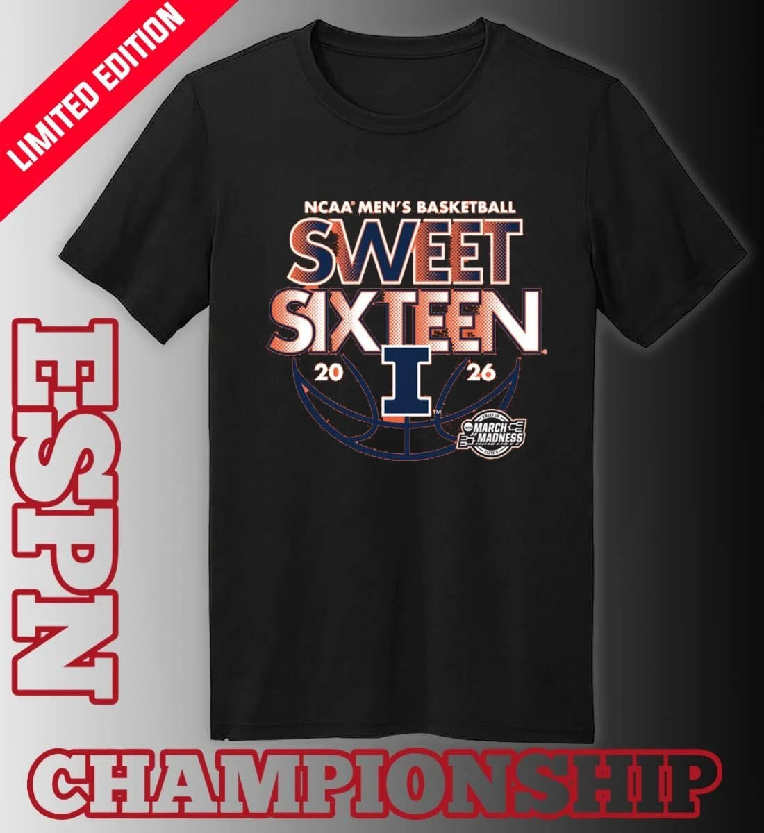 Official Sweet Sixteen 2026 Illinois NCAA Men’s Basketball Shirt