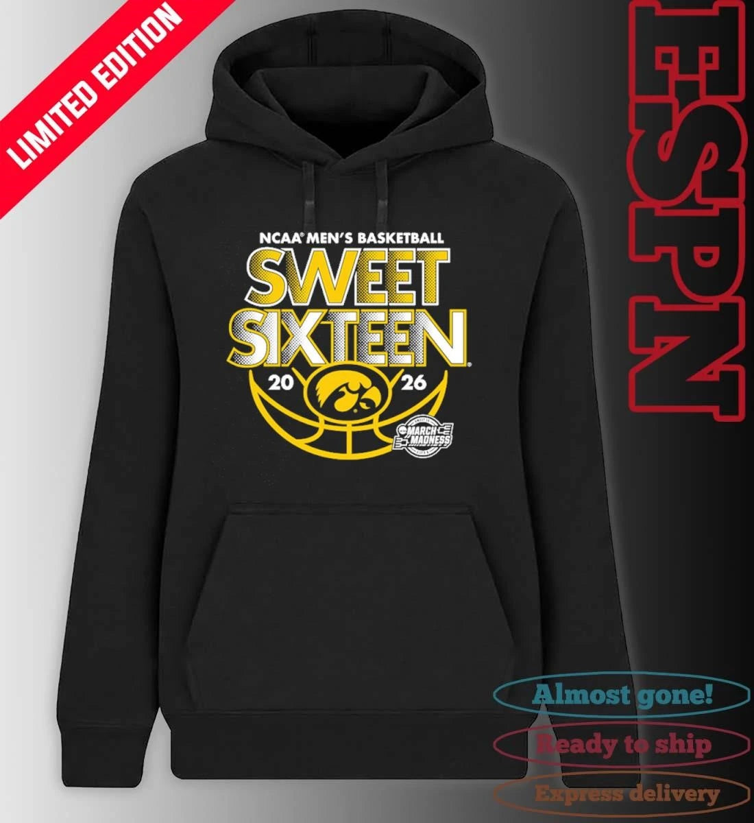 Official Sweet Sixteen 2026 Iowa Men’s Basketball Shirt