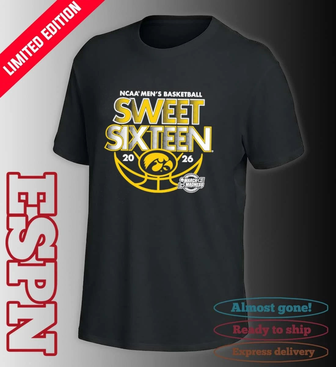 Official Sweet Sixteen 2026 Iowa Men’s Basketball Shirt