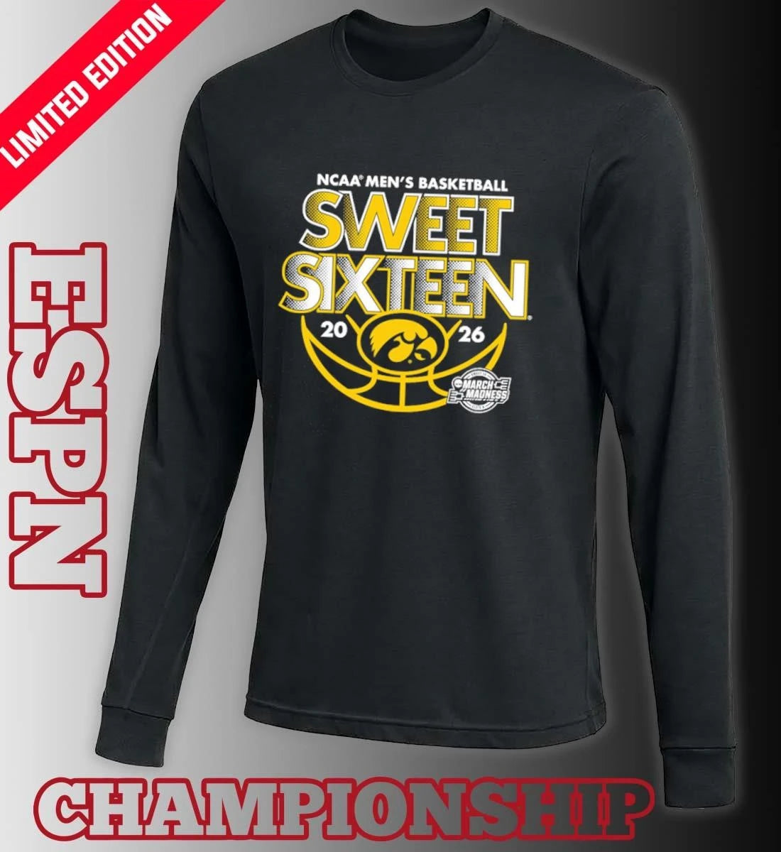 Official Sweet Sixteen 2026 Iowa Men’s Basketball Shirt