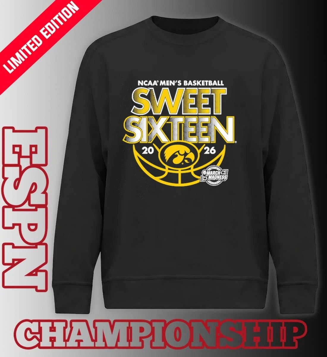 Official Sweet Sixteen 2026 Iowa Men’s Basketball Shirt