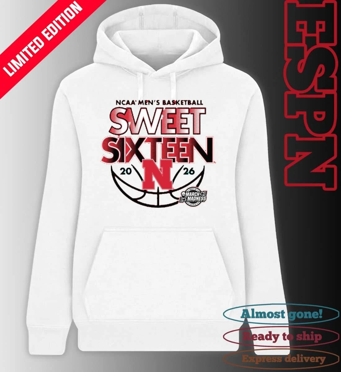 Official Sweet Sixteen 2026 Nebraska Men’s Basketball Shirt