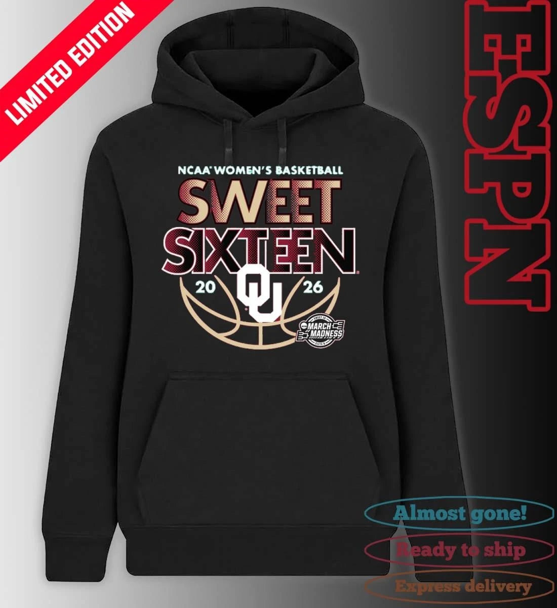 Official Sweet Sixteen 2026 Oklahoma Women’s Basketball Shirt