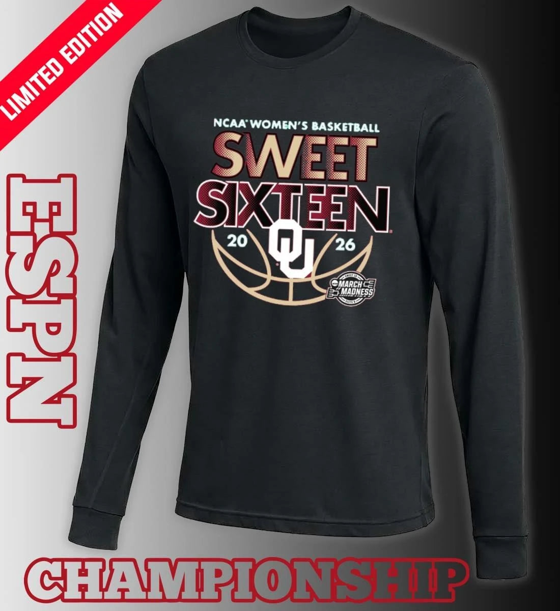 Official Sweet Sixteen 2026 Oklahoma Women’s Basketball Shirt