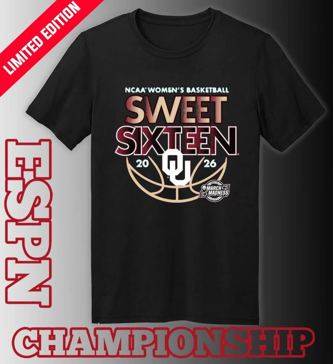 Official Sweet Sixteen 2026 Oklahoma Women’s Basketball Shirt