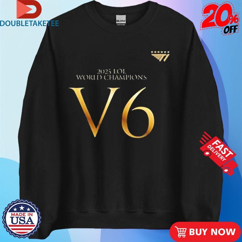 Official T1 2025 World Champions V6 Shirts