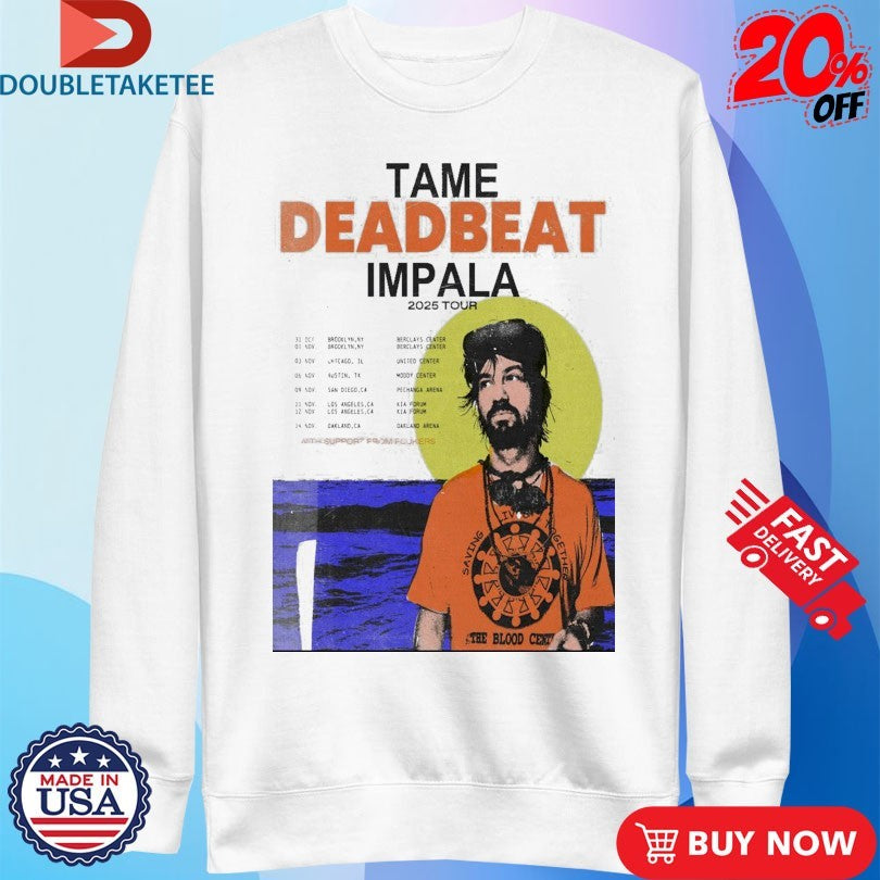 Official Tame Impala Deadbeat Tour Oct + Nov 2025 Shirts