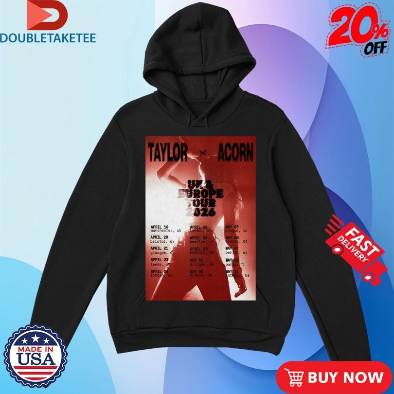 Official Taylor Acorn UK And Europe 2026 Tour Shirts
