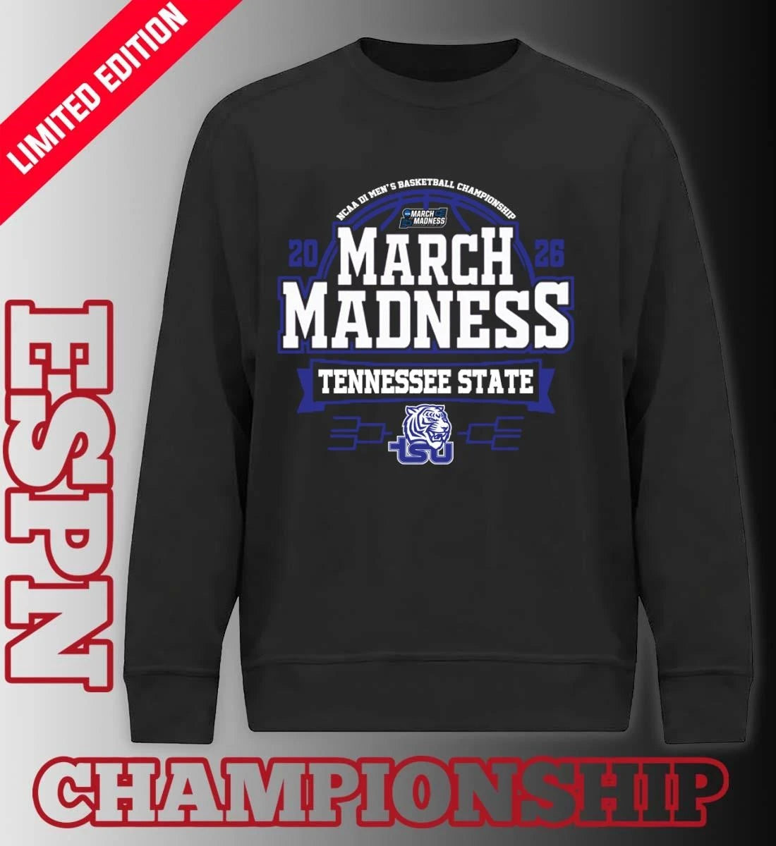 Official Tennessee State Tigers Men’s Basketball March Madness Bound T-Shirt