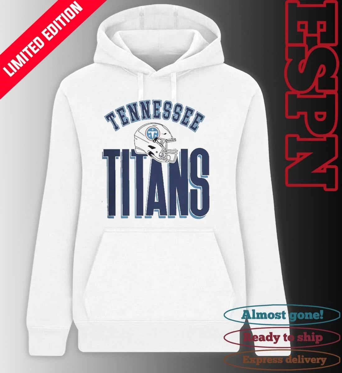 Official Tennessee Titans Helmet Fierce Focus T-Shirt