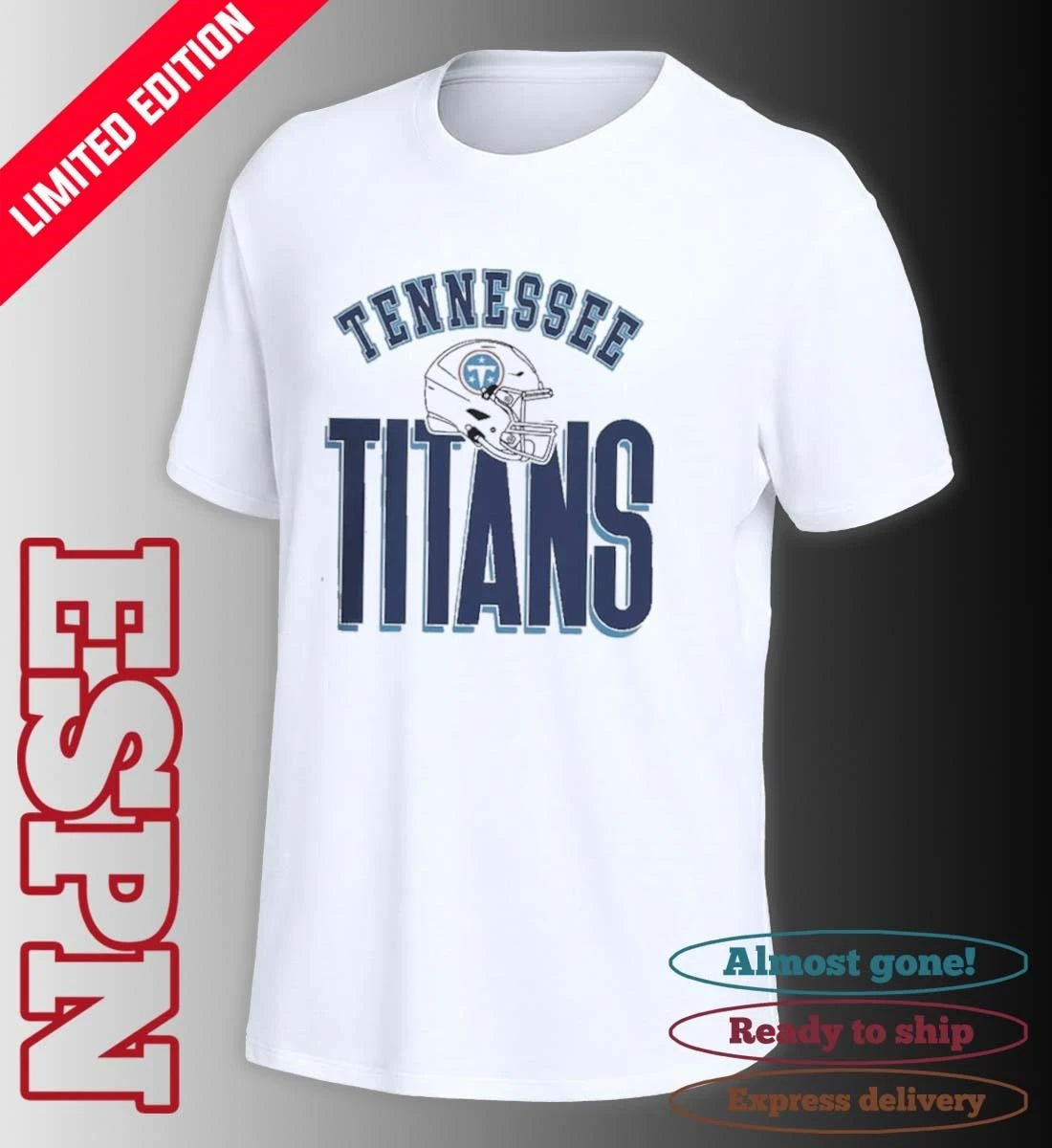 Official Tennessee Titans Helmet Fierce Focus T-Shirt