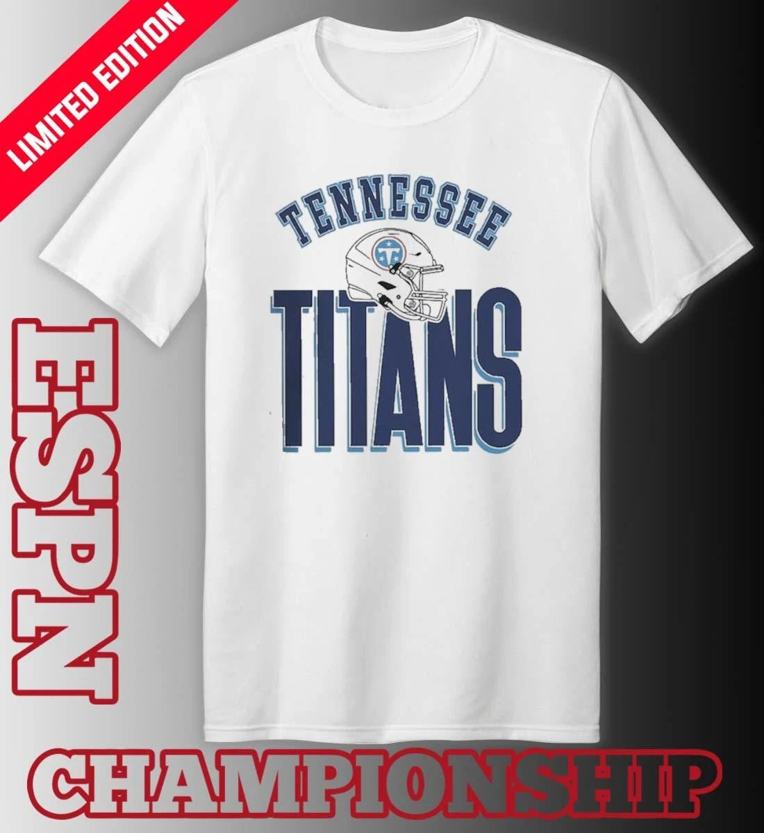 Official Tennessee Titans Helmet Fierce Focus T-Shirt