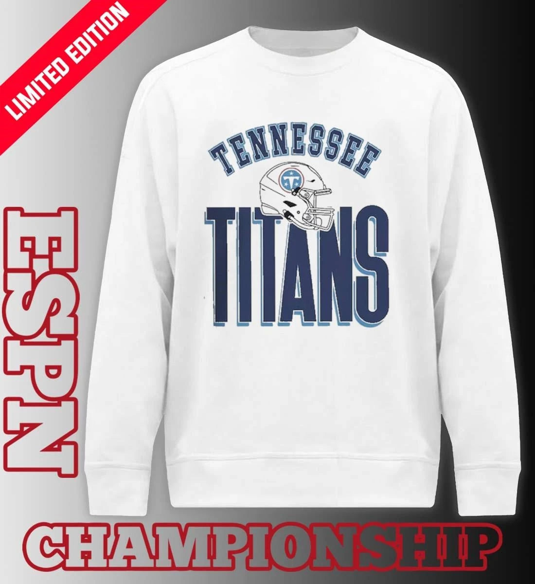 Official Tennessee Titans Helmet Fierce Focus T-Shirt