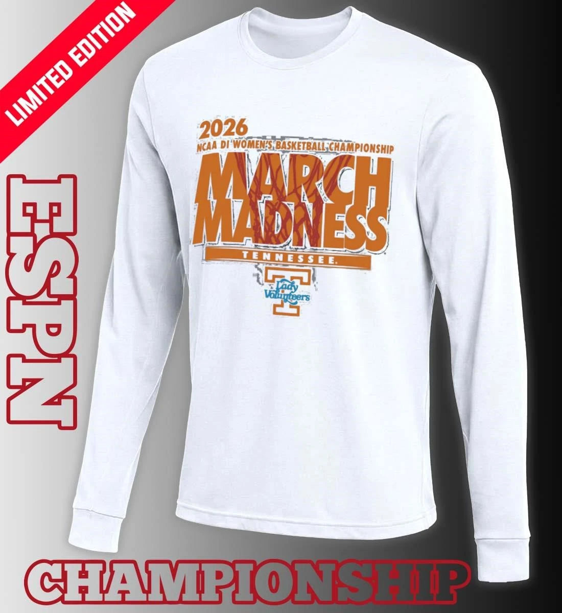 Official Tennessee Women’s Basketball Single Team 2026 NCAA March Madness Shirt