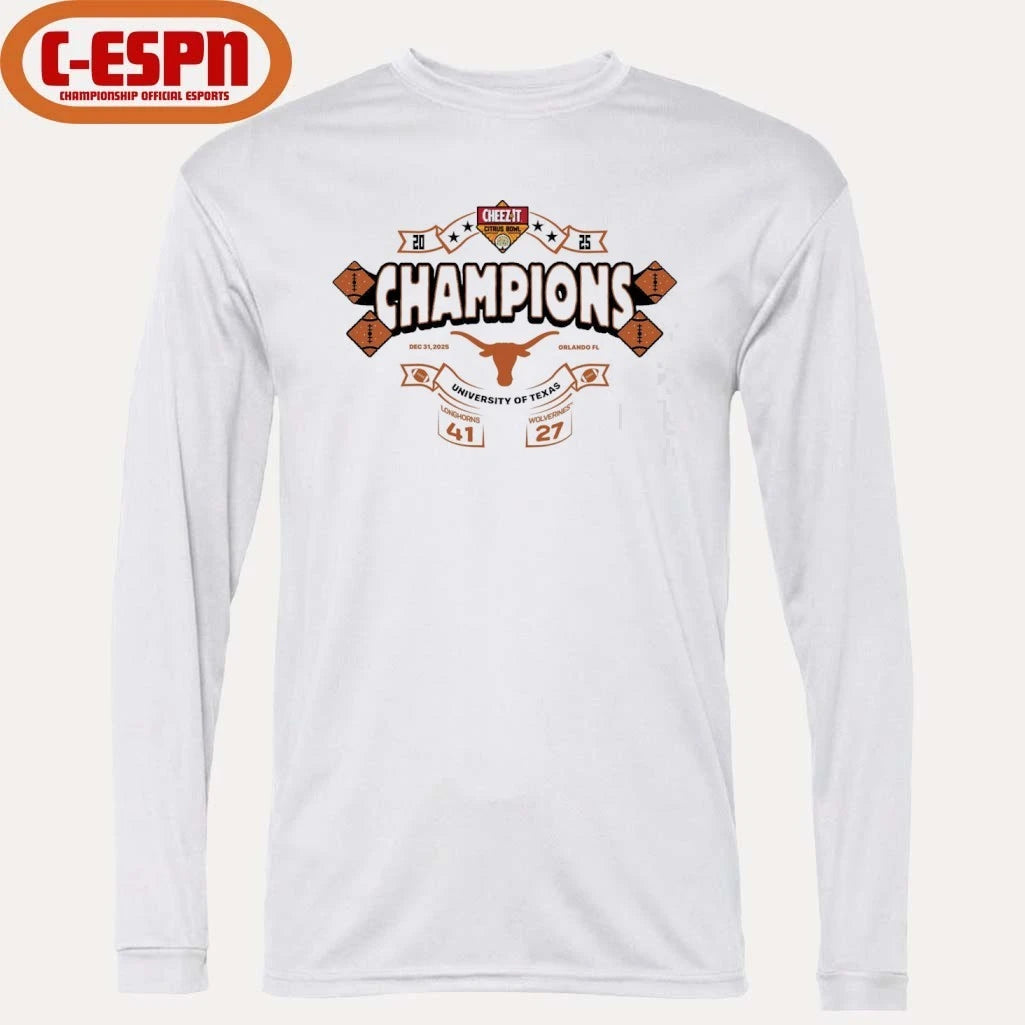 Official Texas Longhorns 2025 Cheez-it Citrus Bowl Champions Score Shirt