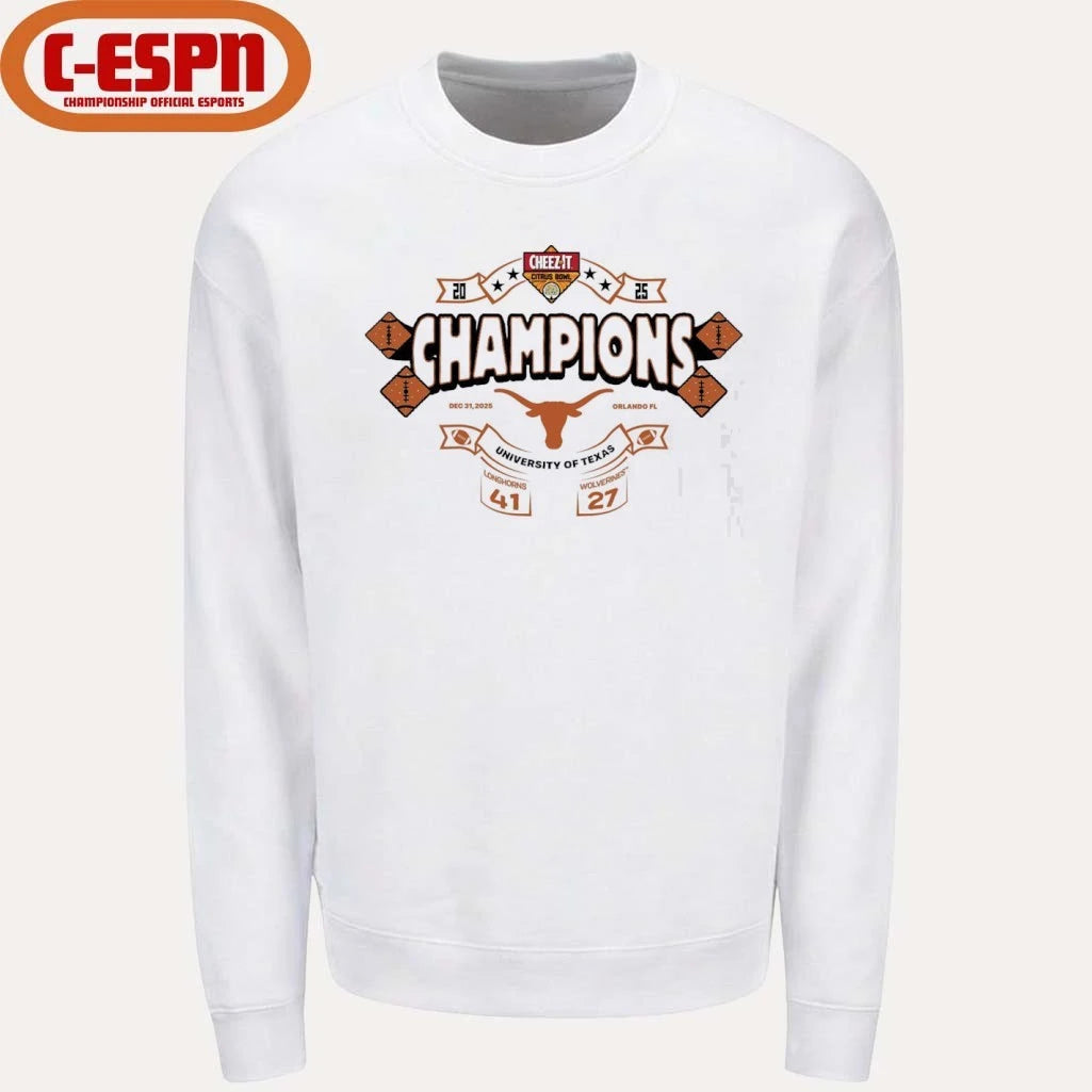 Official Texas Longhorns 2025 Cheez-it Citrus Bowl Champions Score Shirt