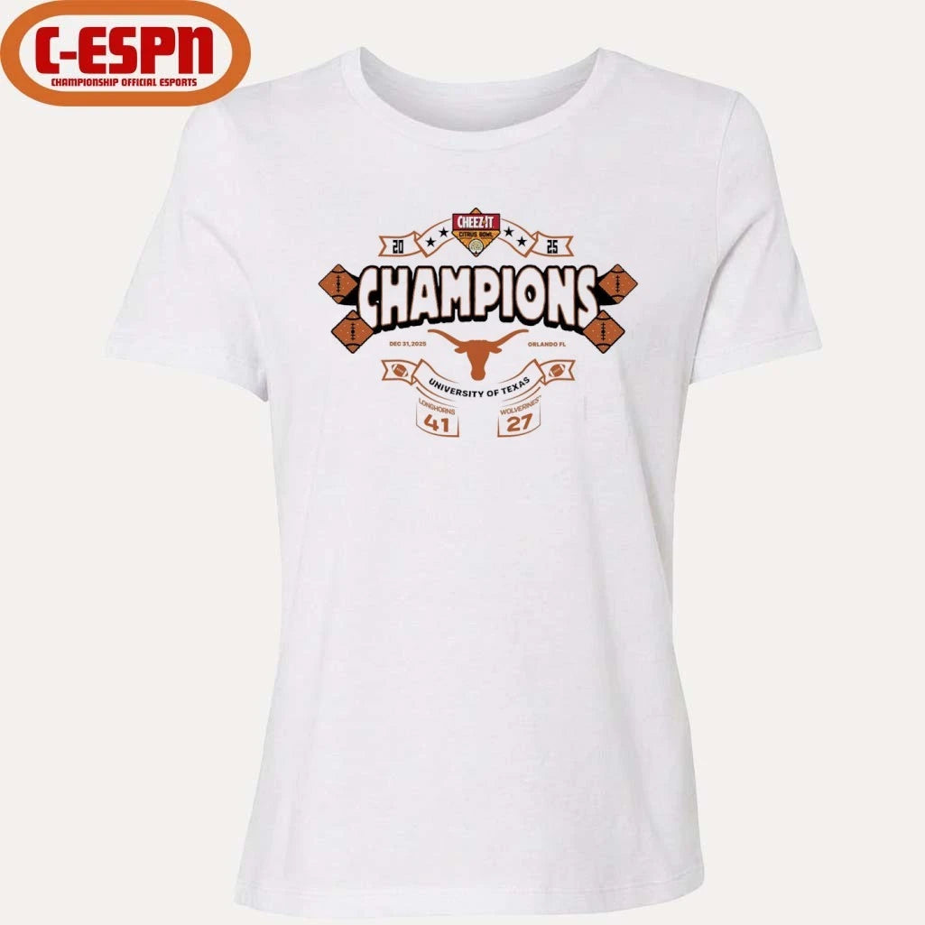 Official Texas Longhorns 2025 Cheez-it Citrus Bowl Champions Score Shirt
