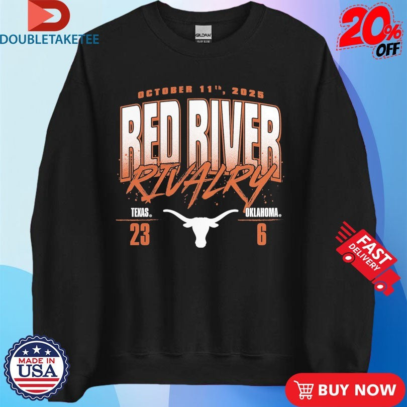 Official Texas Longhorns vs. Oklahoma Sooners 2025 Red River Rivalry Score Shirts