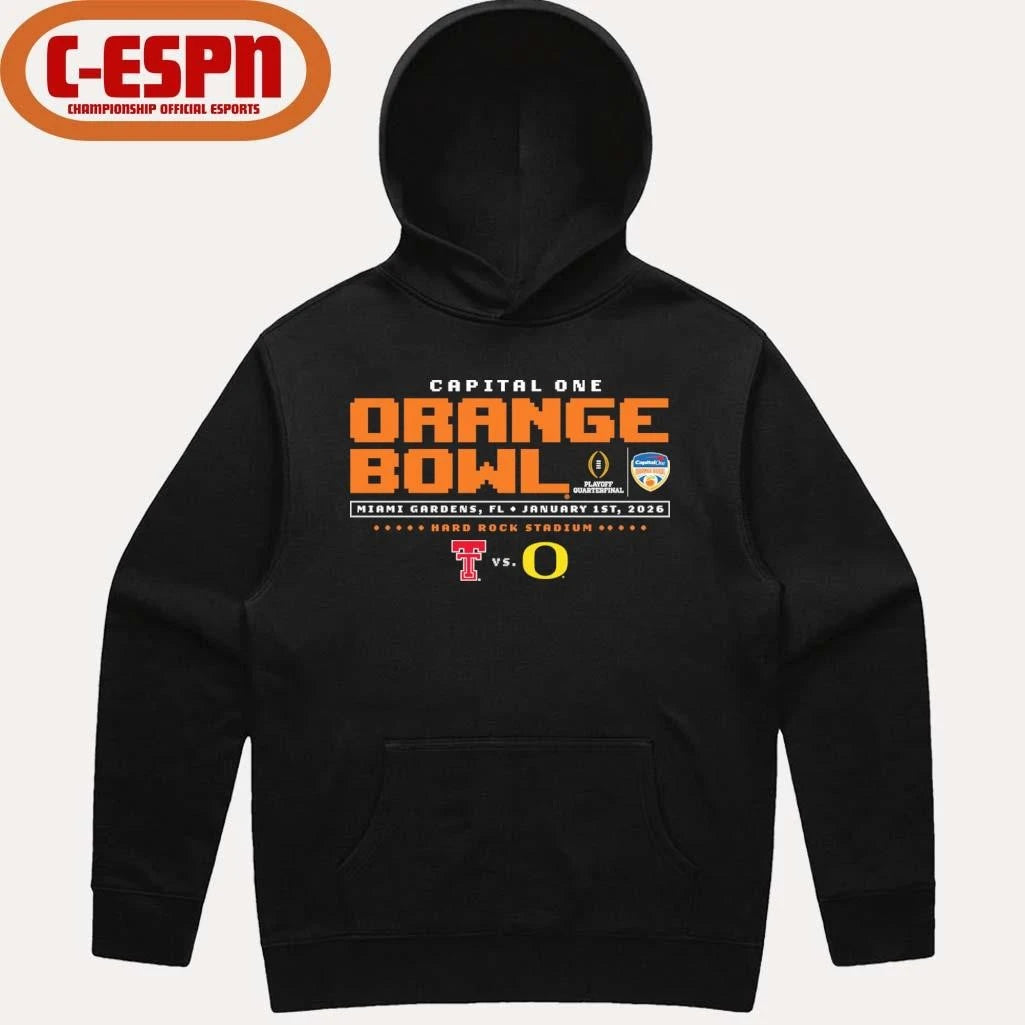 Official Texas Tech Vs Oregon 2025 Orange Bowl Shirt