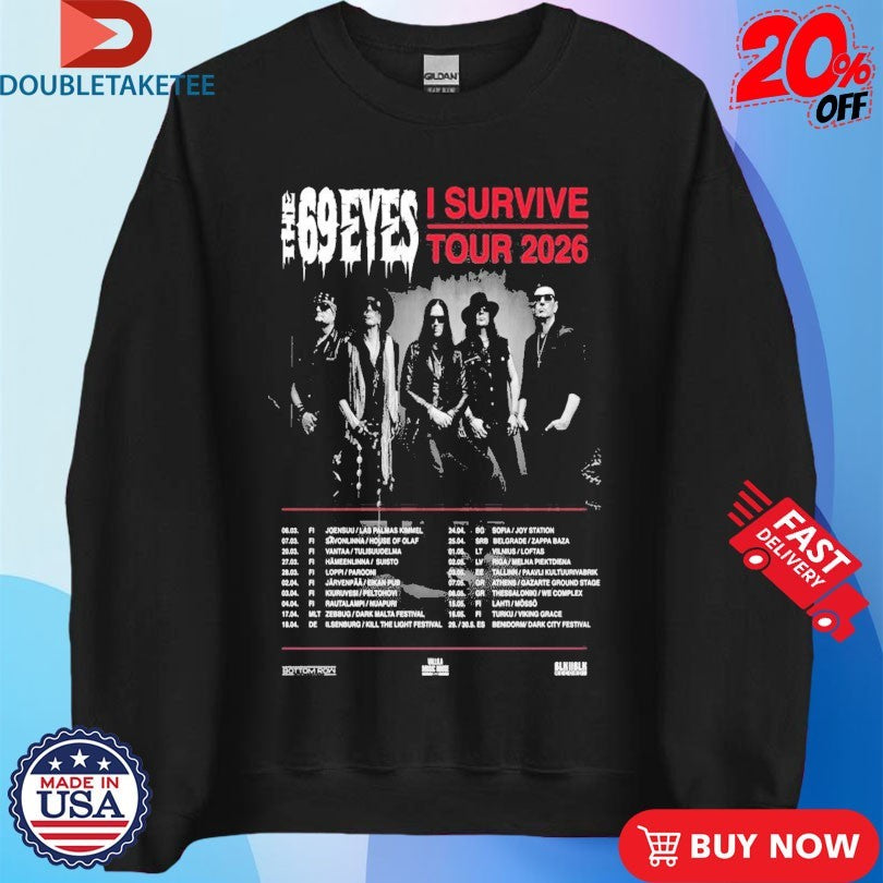 Official The 69 Eyes I Survive Tour 2026 Dates Shirts