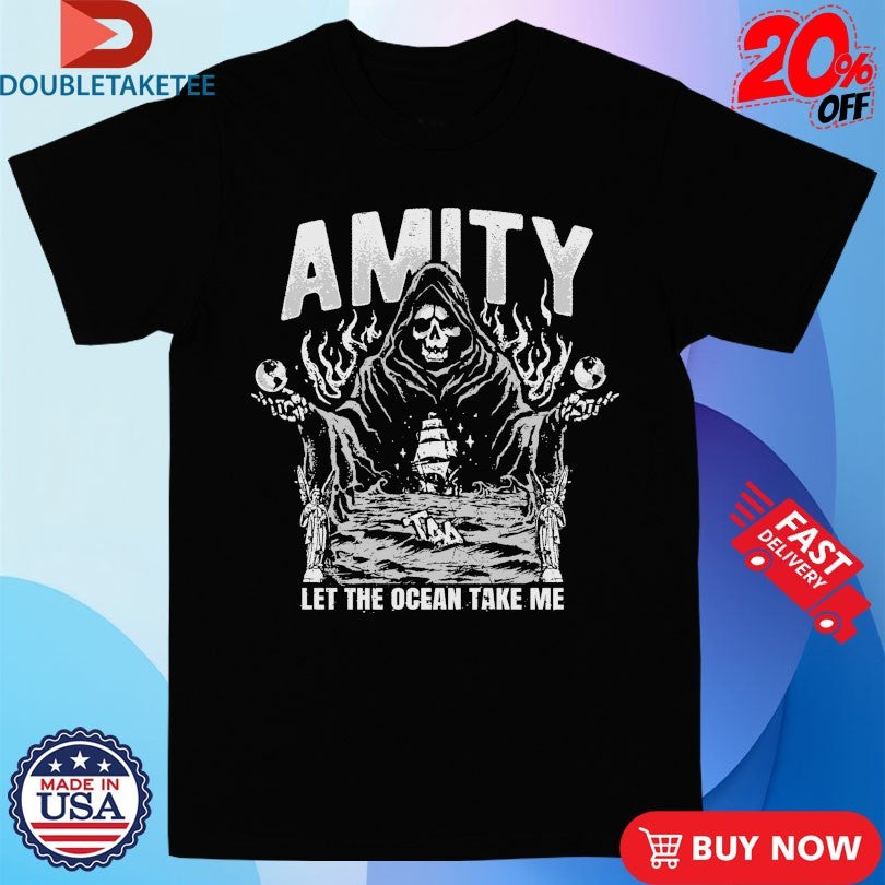 The Amity Affliction Let The Ocean Take Me Skeleton Globe Boat Ship T-shirts