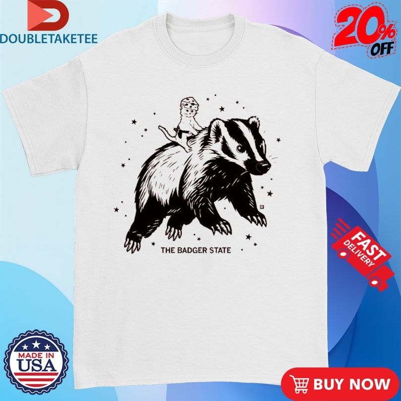 Official The Badger State Gary Riding Cat Cheese Shirts