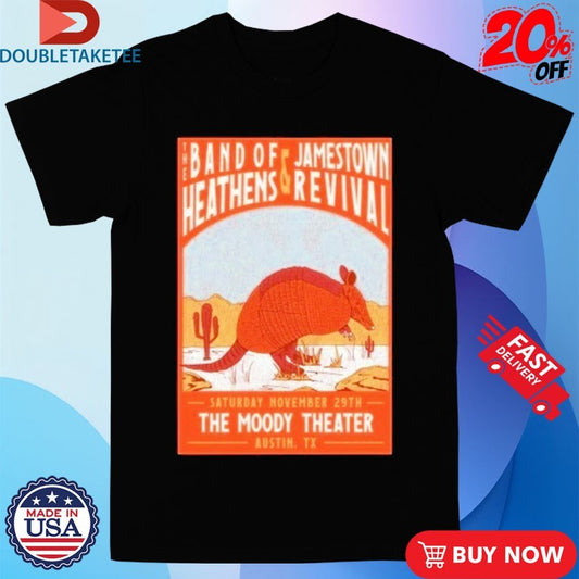 Official The Band Of Heathens &amp; Jamestown Revival Austin, TX November 29 2025 Pangolin Shirts