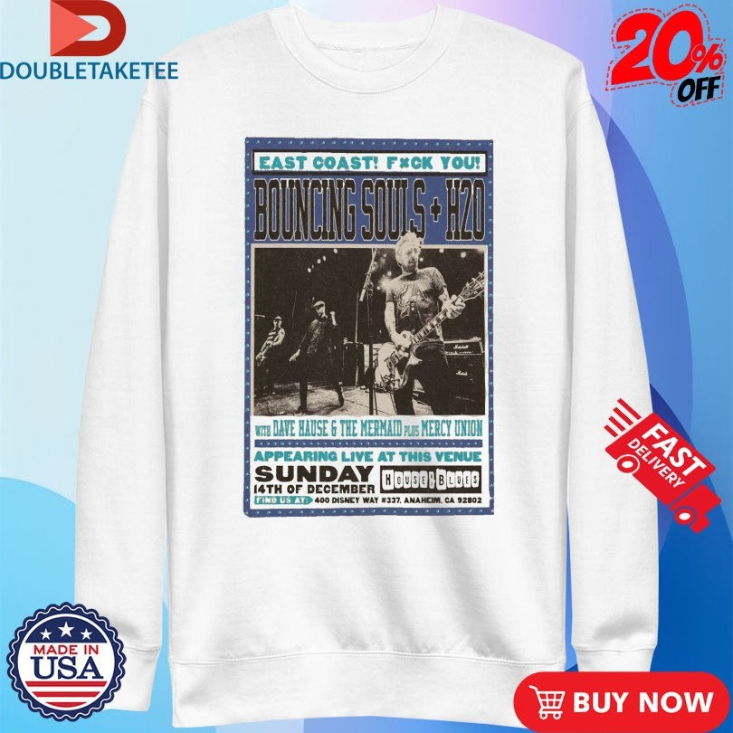 Official The Bouncing Souls East Coast Fuck You Dec 14 2025 Anaheim CA Shirts