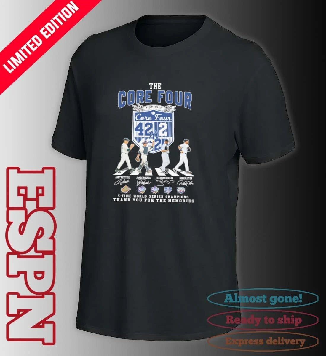 Official The Core Four Yankees Abbey Road 2026 Shirt