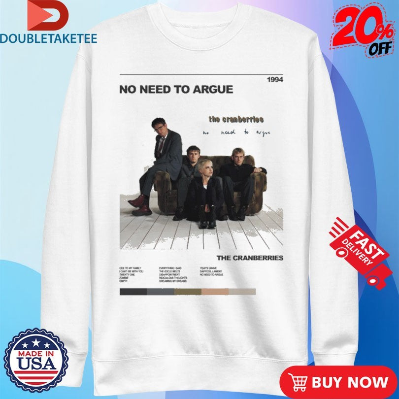 Official The Cranberries No Need To Argue 1994 Photo Shirts