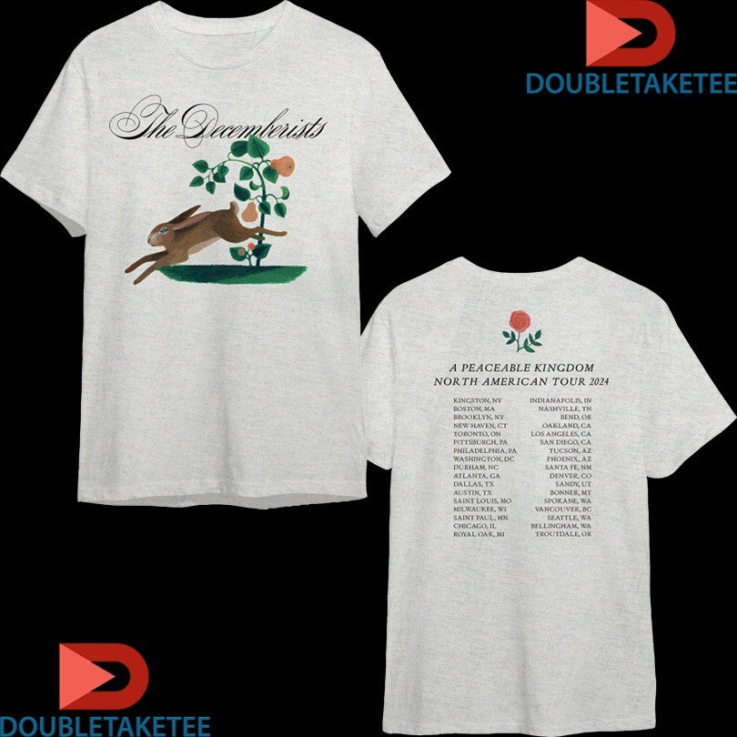 Official The Decemberists A Peaceable Kingdom 2024 Tour Bunny Shirts