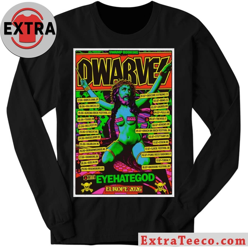 Official The Dwarves EU 2026 Tour Poster Shirt
