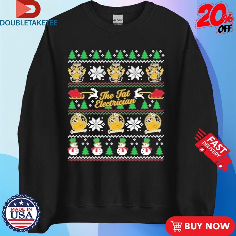 Official The Fat Electrician Bomb Snowman Ducks Ugly Christmas Shirts
