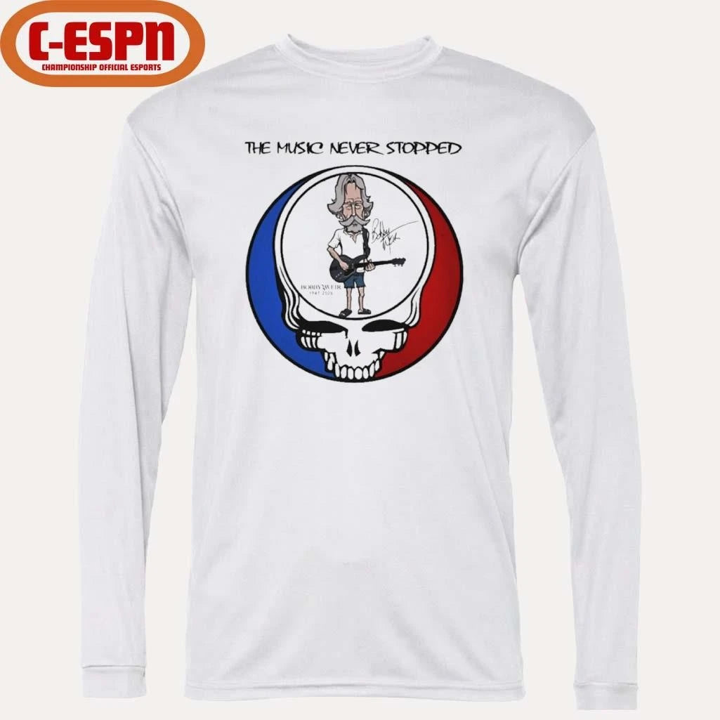 Official The Music Never Stopped Bobby Weir Grateful Dead Shirt
