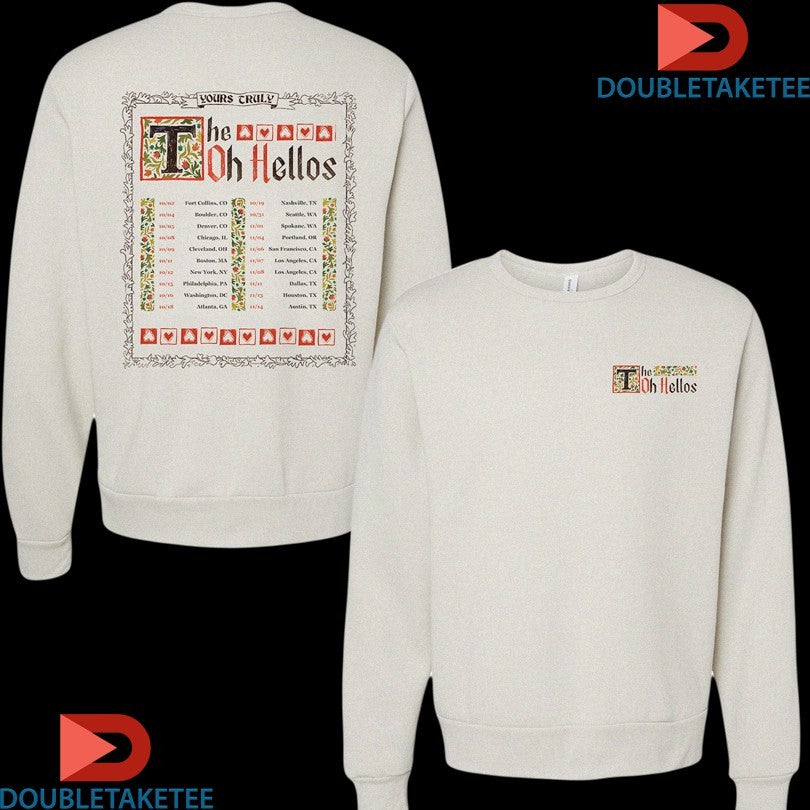 Official The Oh Hellos Yours Truly Tour 2025 Heart Shirts