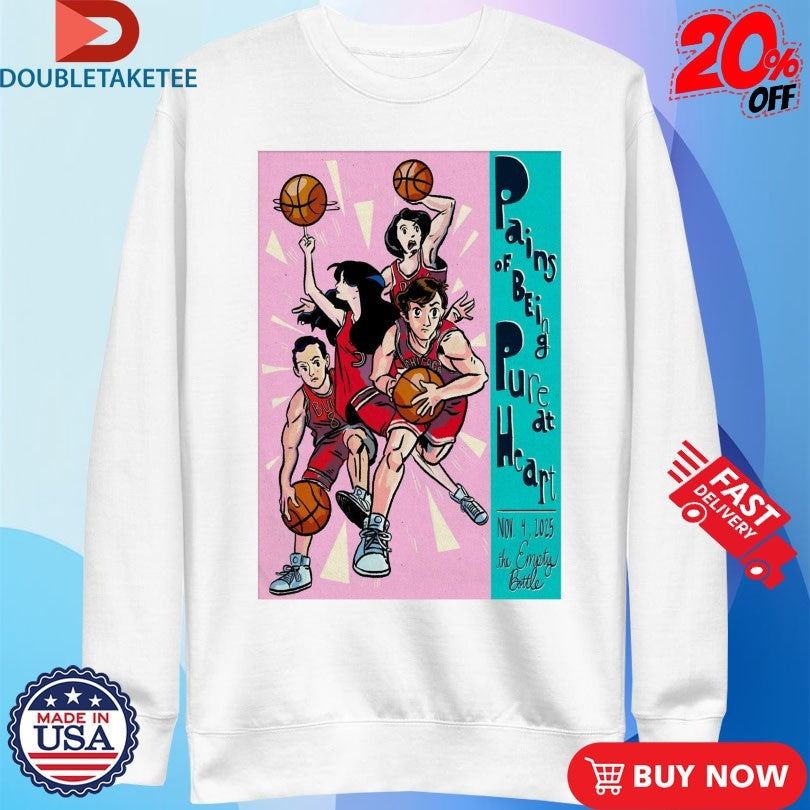 Official The Pains Of Being Pure At Heart Concert Chicago Bulls Fans Empty Bottle Nov 4 2025 Shirts