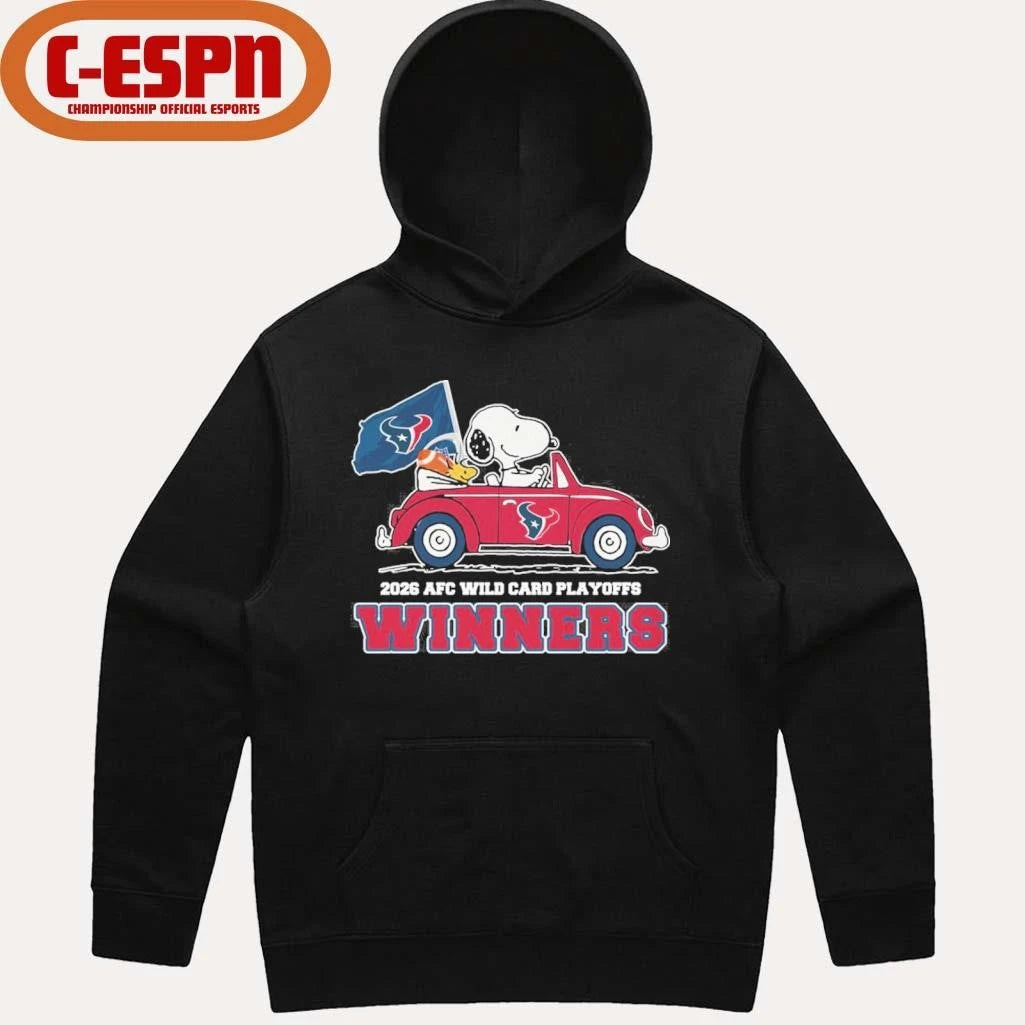 Official The Peanuts Driving Car X Houston Texans 2026 AFC Wild Card Winners Shirt
