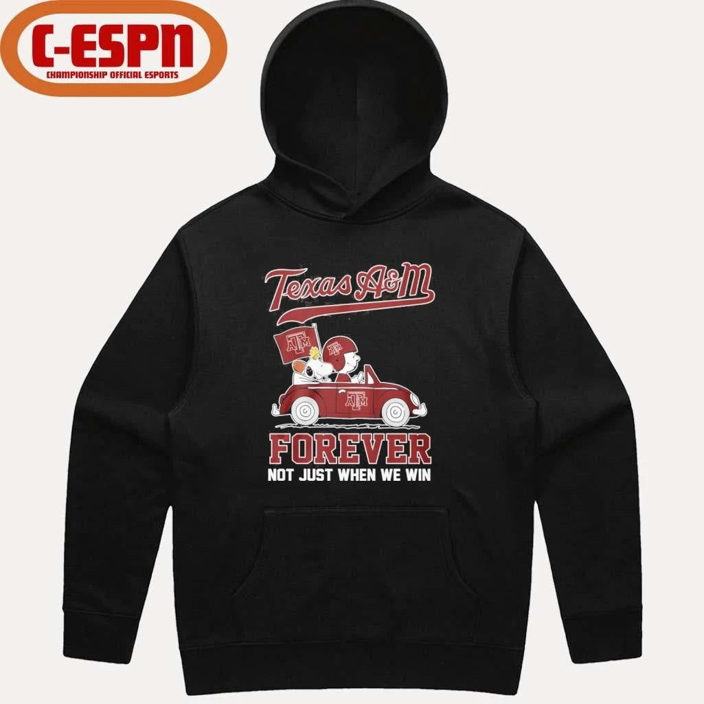 Official The Peanuts Driving Car X Texas A&amp;m Aggies Forever Not Just When We Win Shirt