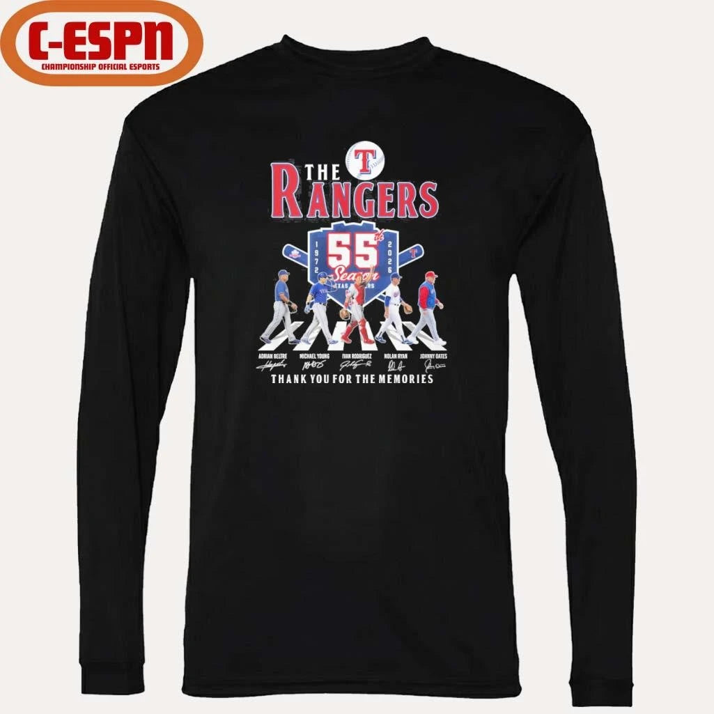 Official The Texas Rangers Abbey Road 55th Season 1972-2026 Shirt