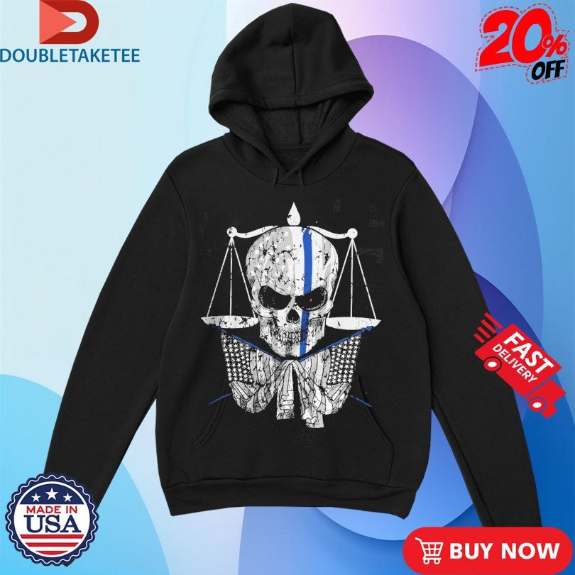Official Thin Blue Line Skull American Made Shirts