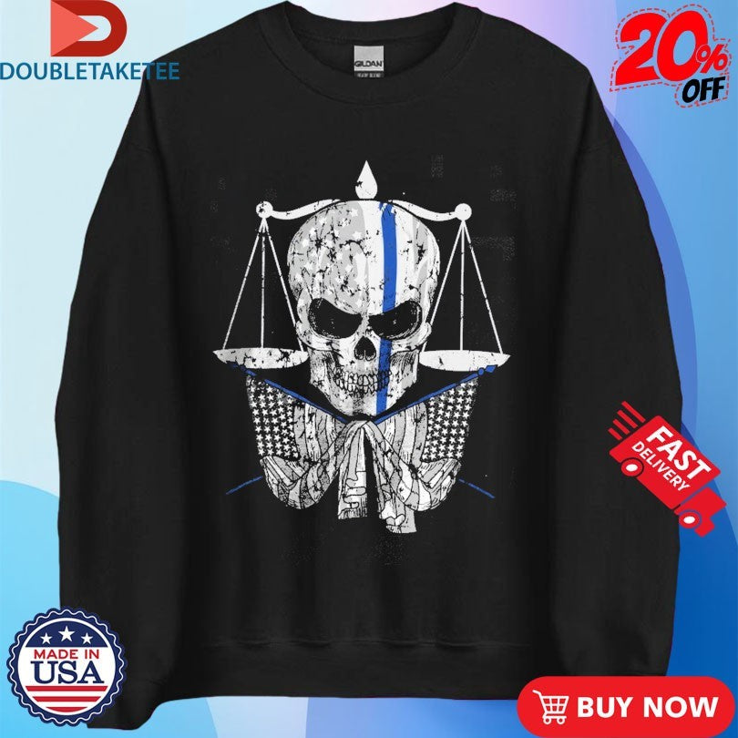 Official Thin Blue Line Skull American Made Shirts