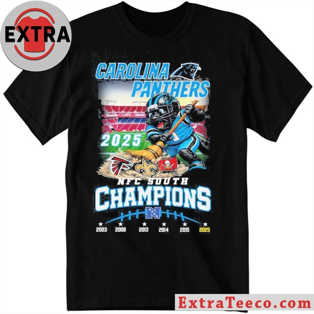 Official This t-shirt commemorates the Carolina Panthers football team winning the NFC South championship in 2025 Shirt