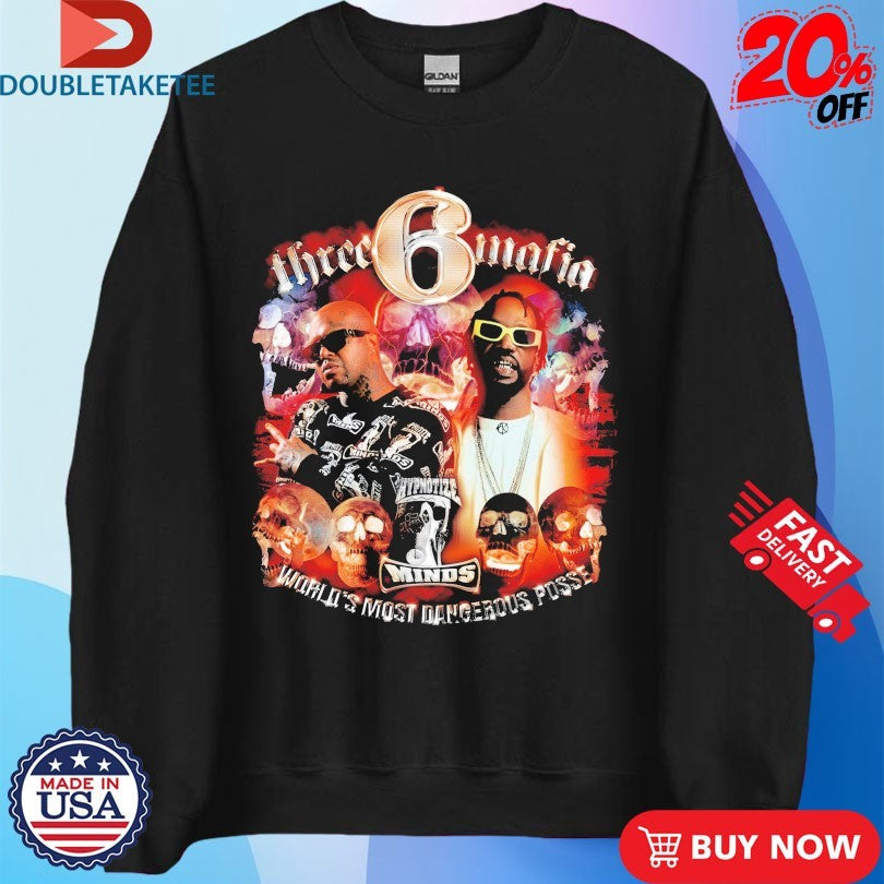 Official Three 6 Mafia Hypnotize Minds World’s Most Dangerous Posse Side 2 Side Shirts