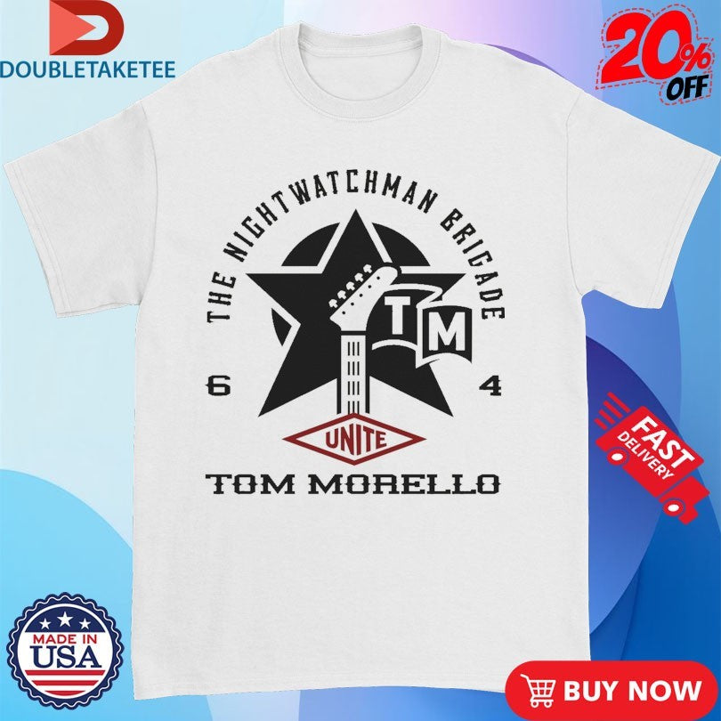 Official Tom Morello The Nightwatchman Brigade Unite Star Guitar Shirts