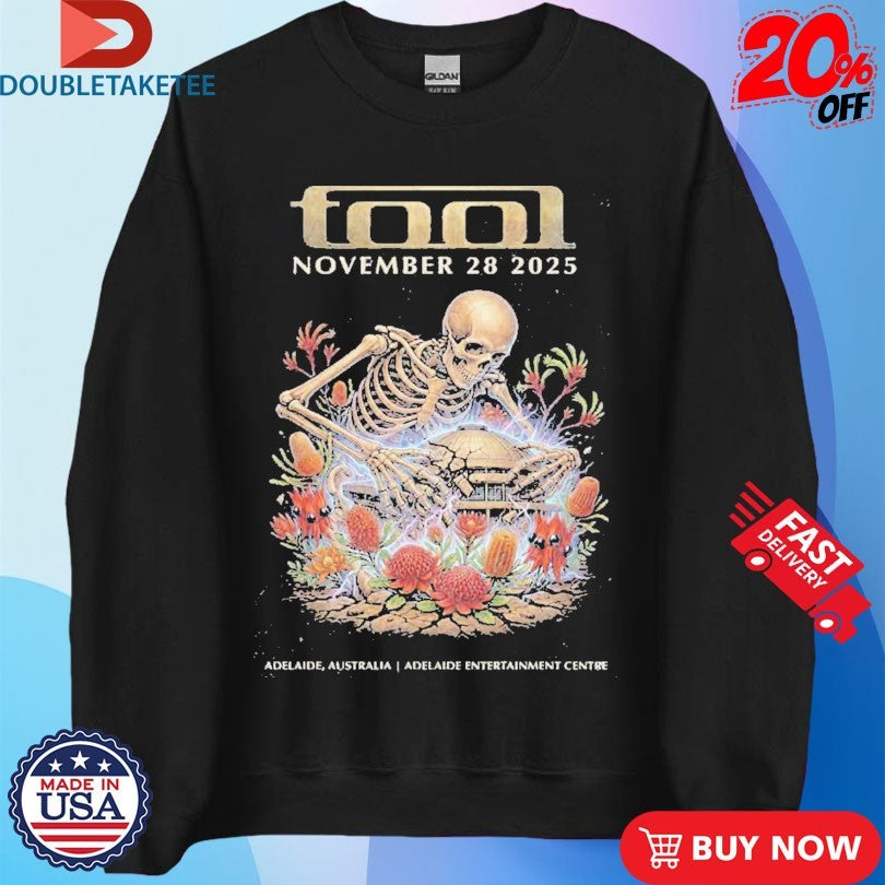 Official Tool Adelaide November 28 2025 Concert Australian Native Flowers Skeleton Shirts