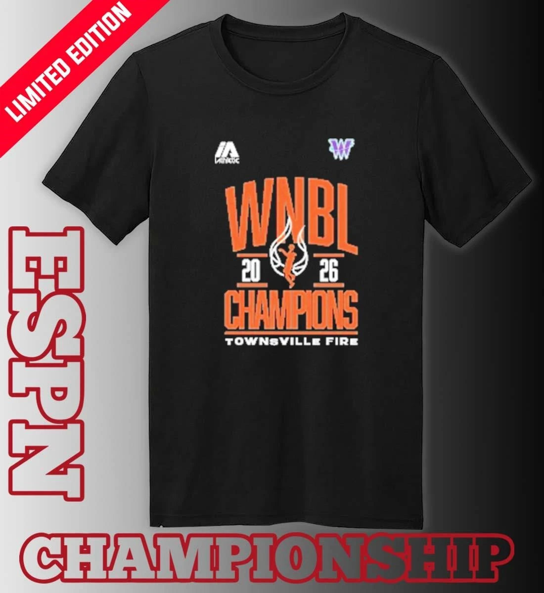 Official Townsville Fire 2026 WNBL Champions Shirt