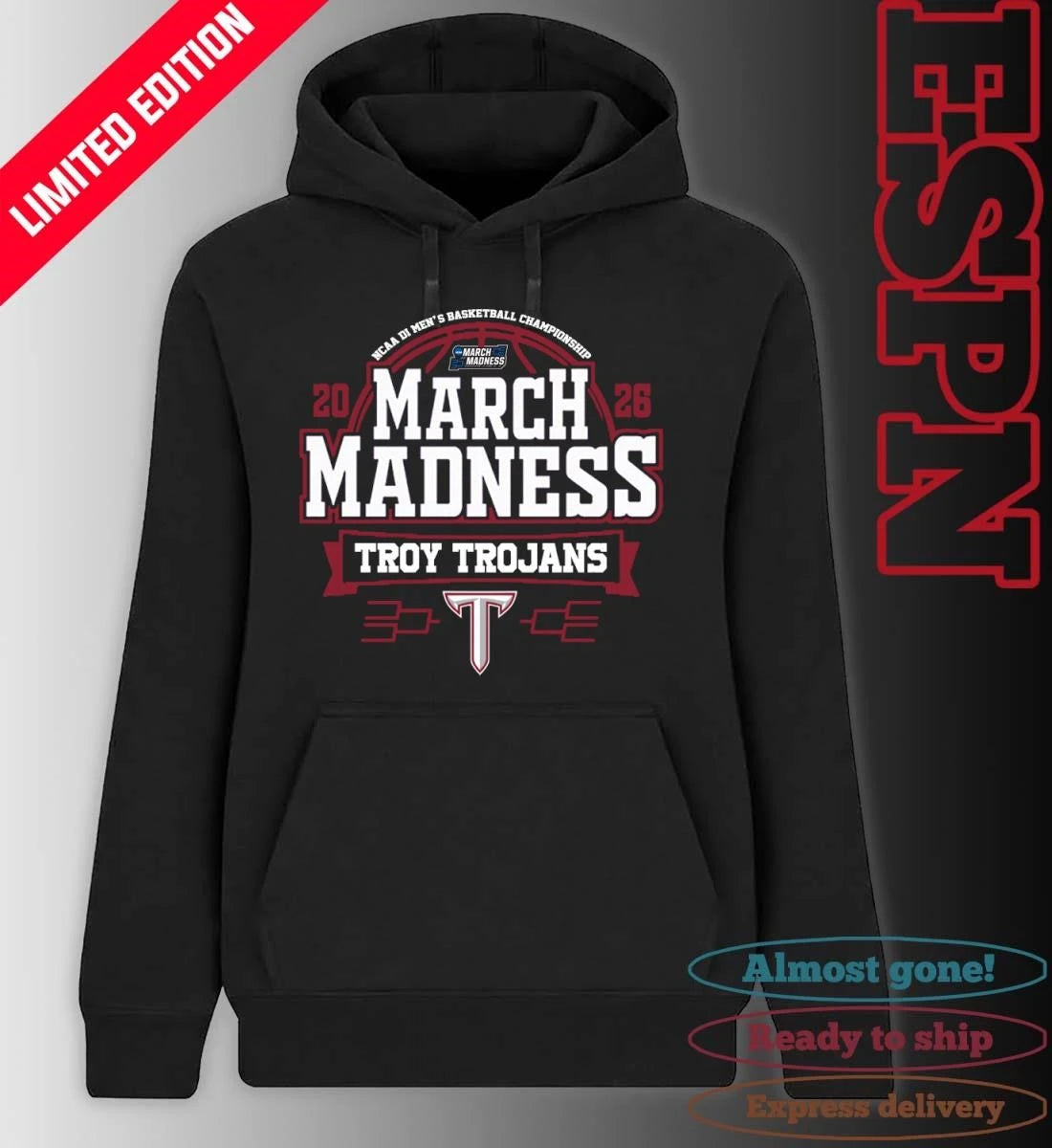 Official Troy Trojans Tigers March Madness 2026 NCAA DI Men’s Basketball Tournament T-Shirt